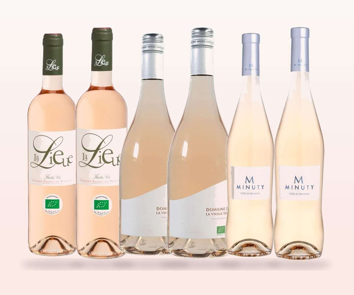 Provence Rose Selection case of six bottles with Chateau La Lieue, Domaine de la Vielle Tour and M de Minuty roses